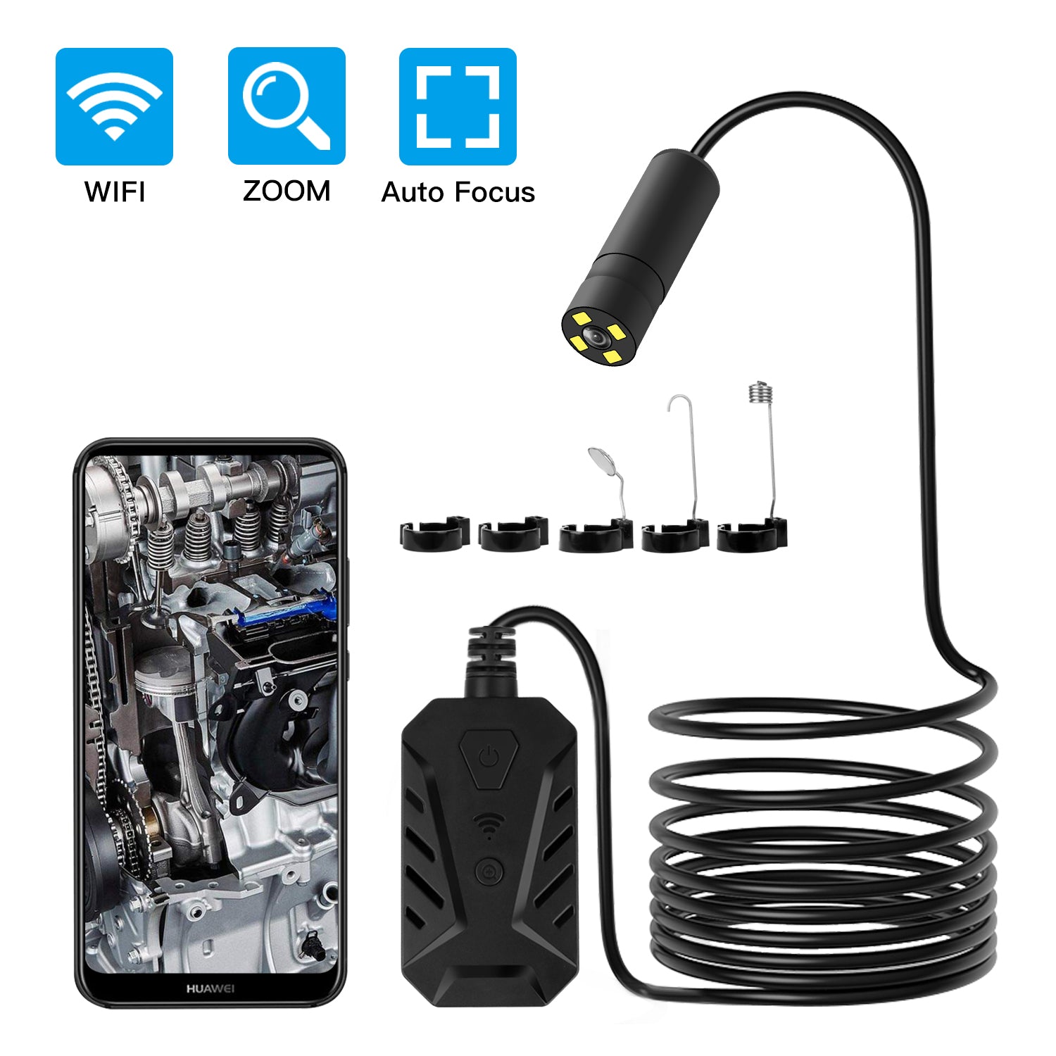 F230 Handheld WiFi Endoscopes Automatic Focusing 14mm Industrial Borescope with 2M Semi-Rigid Cable F230 Handheld WiFi Endoscopes Automatic Focusing 14mm Industrial Borescope with 2M Semi-Rigid Cable
